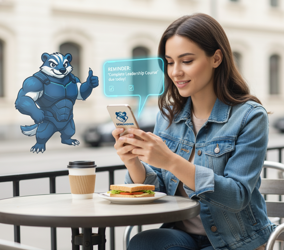 Screenshot of a Goalbadger goal map, showing tasks and progress.